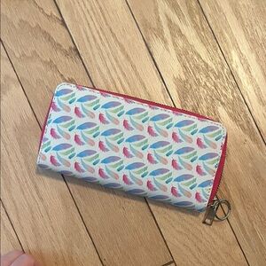 Colorful Feather Print Wallet